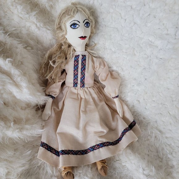 Vintage Handmade Hand Sewn Rag Doll - Picture 2 of 8